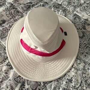 Tilley Endurables Airflo White Sun Hat Pink Ribbon L/G 7 1/2